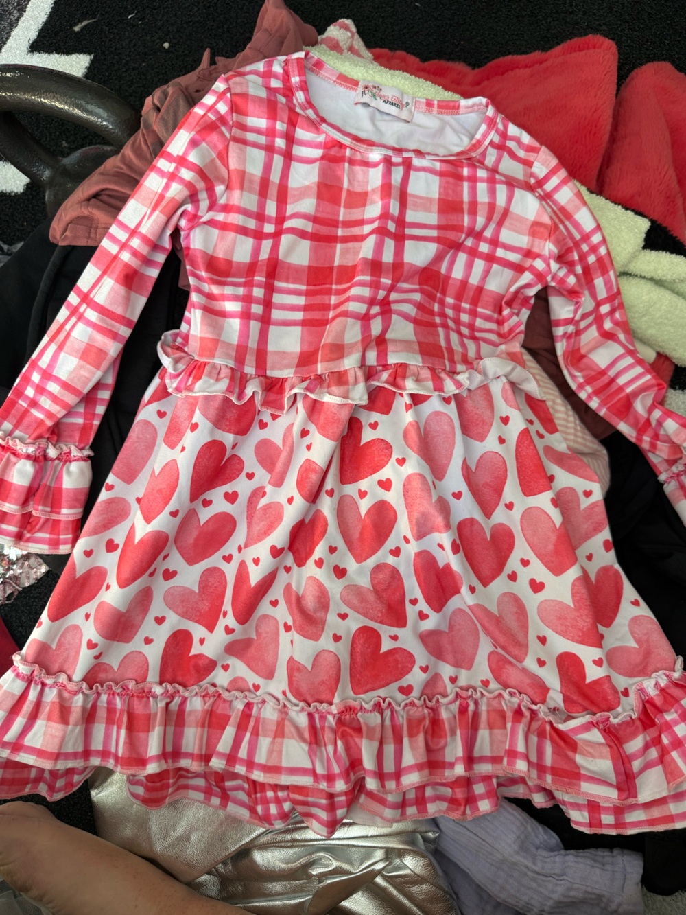 Girls Pink Heart Print dress
